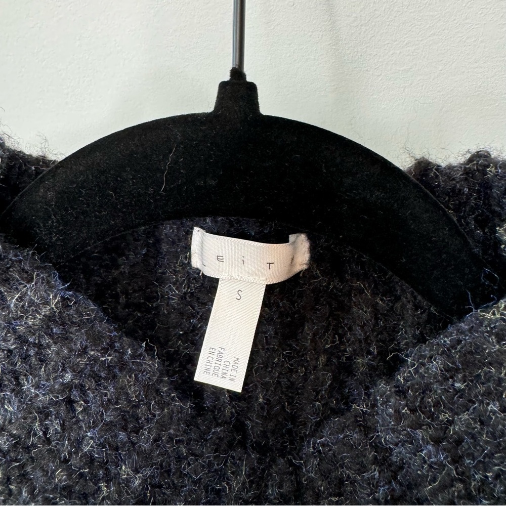 Leith Mock Neck Gray Chunky Knit Heavy Weight Pullover Sweater Long Sleeve - Picture 6 of 10